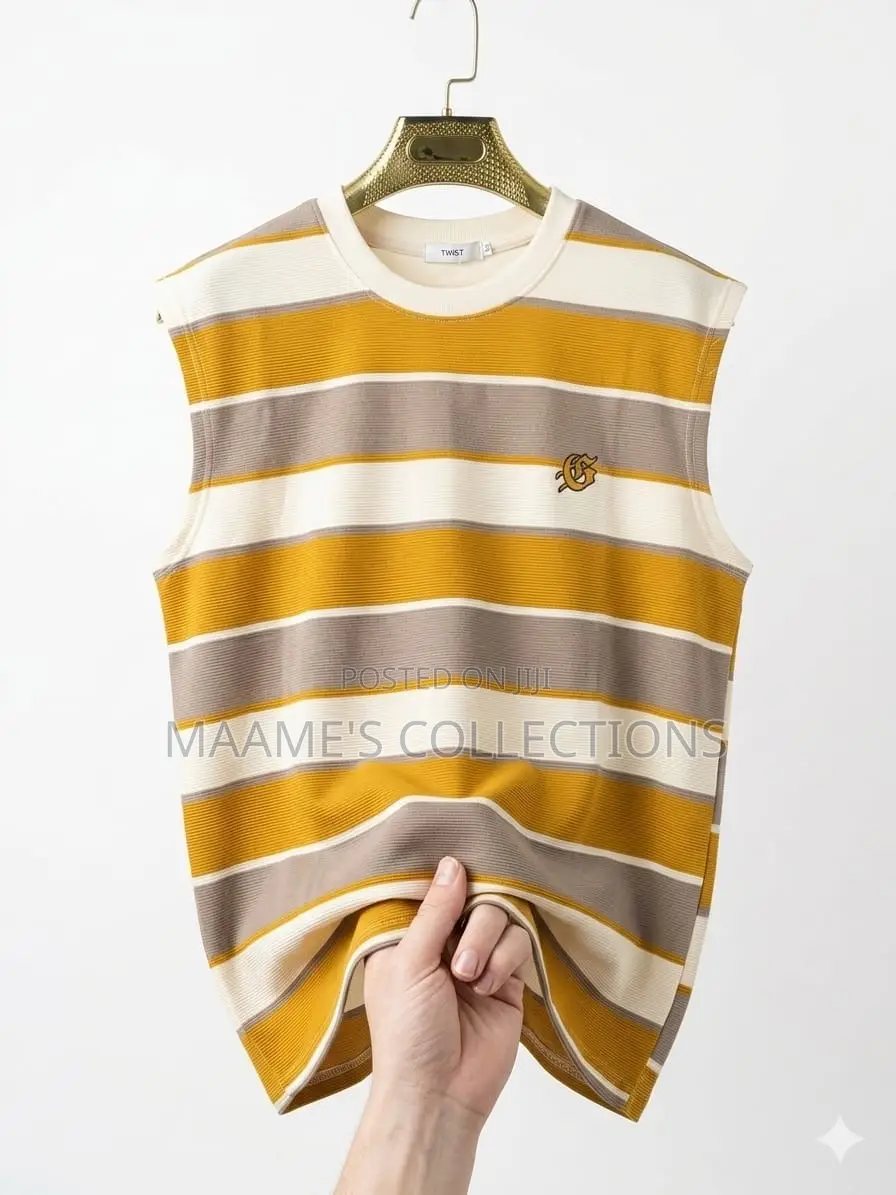 Men’S Striped Sleeveless Top / Armless