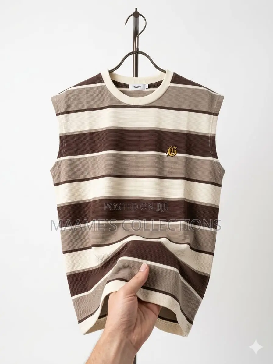 Men’S Striped Sleeveless Top / Armless