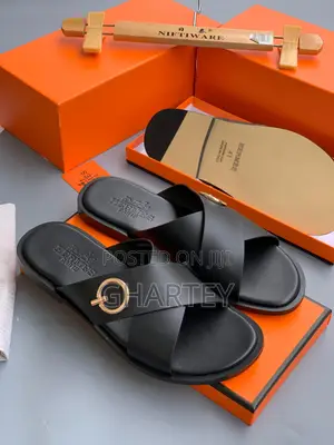 Unique Designed Sleek Hermes Quality Leather Men’S Slippers