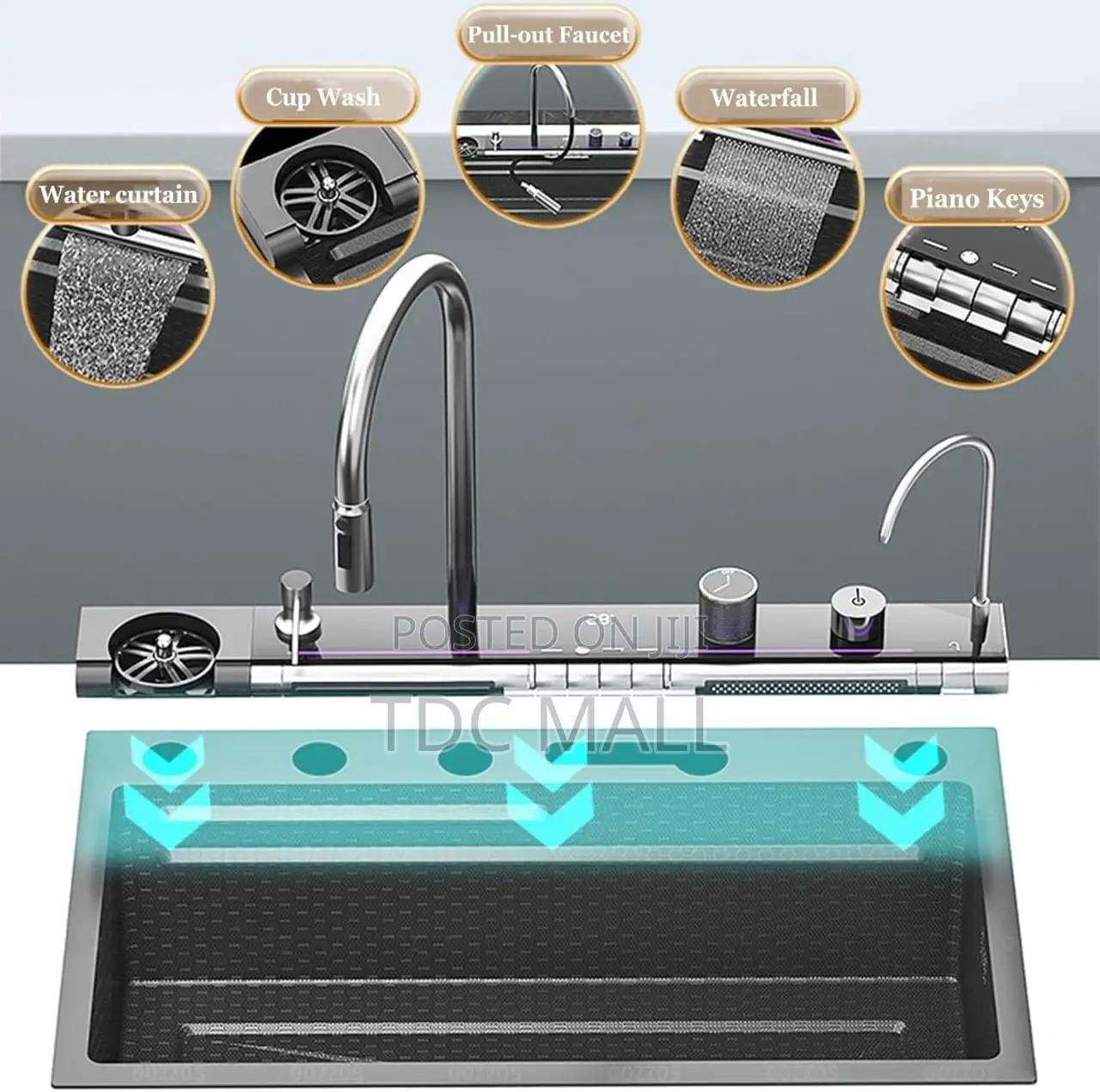 Multifunctional Kitchen Sink With Digital Display and Led
