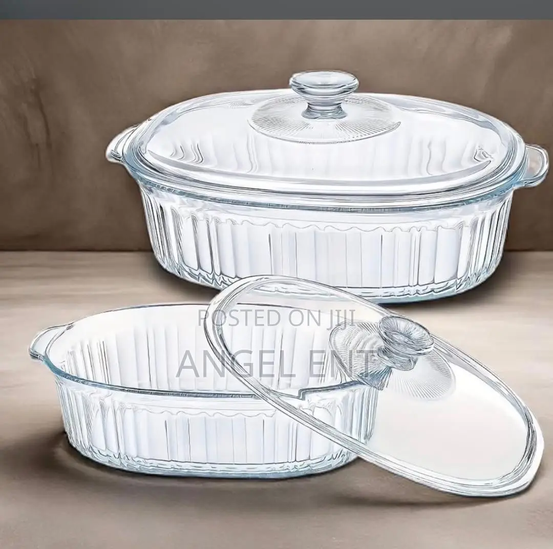 Ribbed Glass Casserole Dishes With Lids Available (Location:Kumasi)
