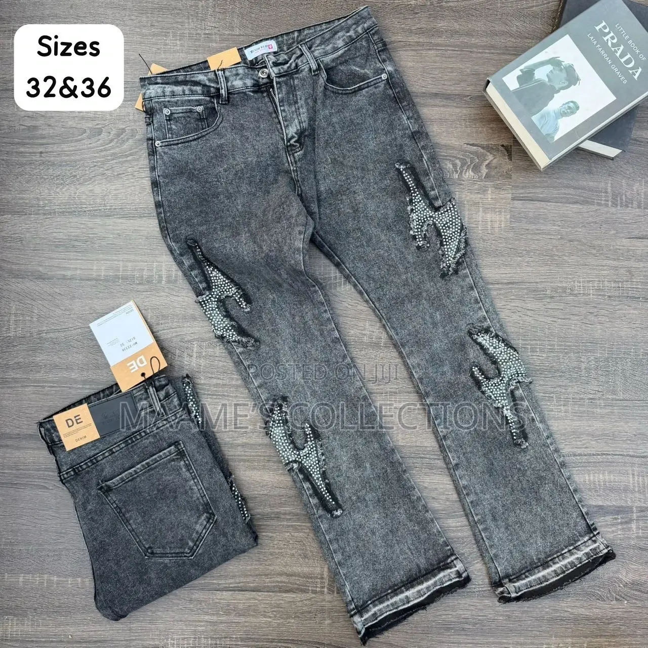 Denim Flare Baggy Jeans (Sizes 31- 38)