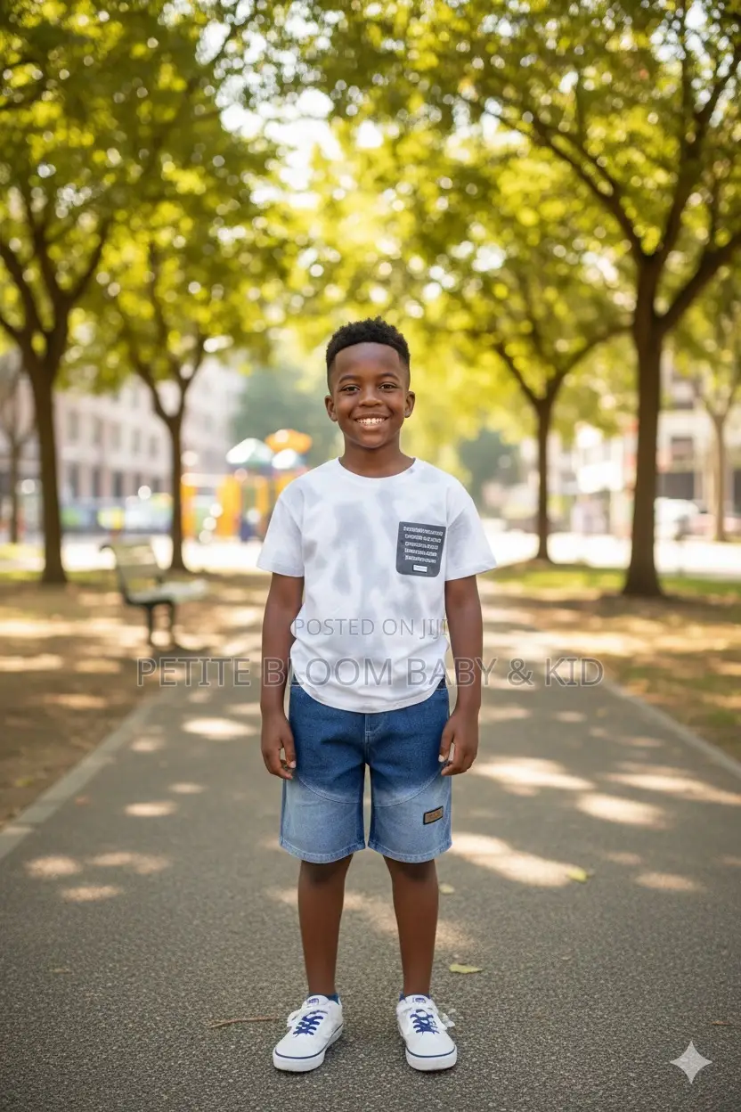 Boy Jeans Shorts and Top Set (Ages 1-10) - Stylish Casual