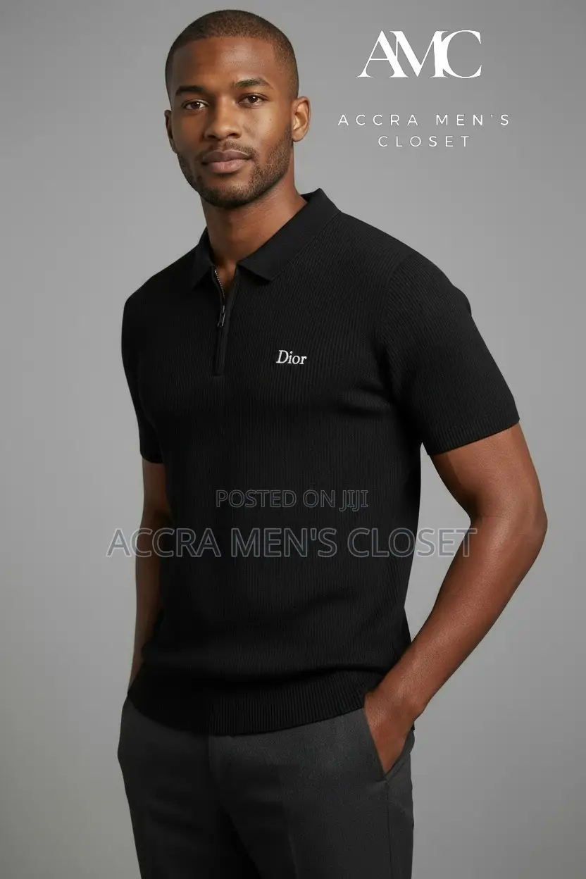 Men's Premium Short Sleeve Polo Shirt – Zip Neck, Smart Casual