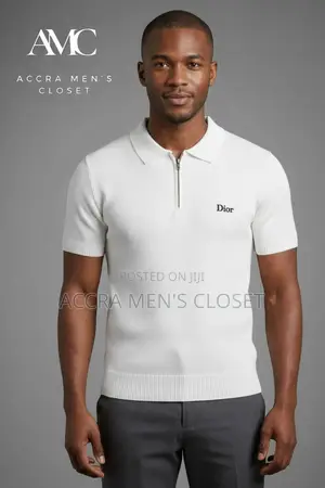 Men's Premium Short Sleeve Polo Shirt – Zip Neck, Smart Casual