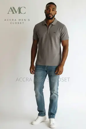 Men's Premium Short Sleeve Polo Shirt – Zip Neck, Smart Casual