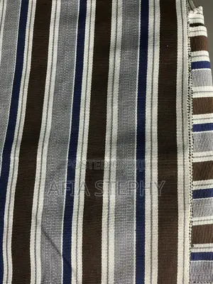 Brown, Blue-Black and White Mixed Kente Available .