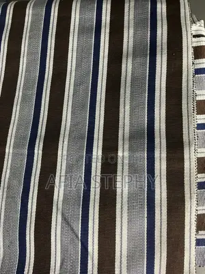 Brown, Blue-Black and White Mixed Kente Available .