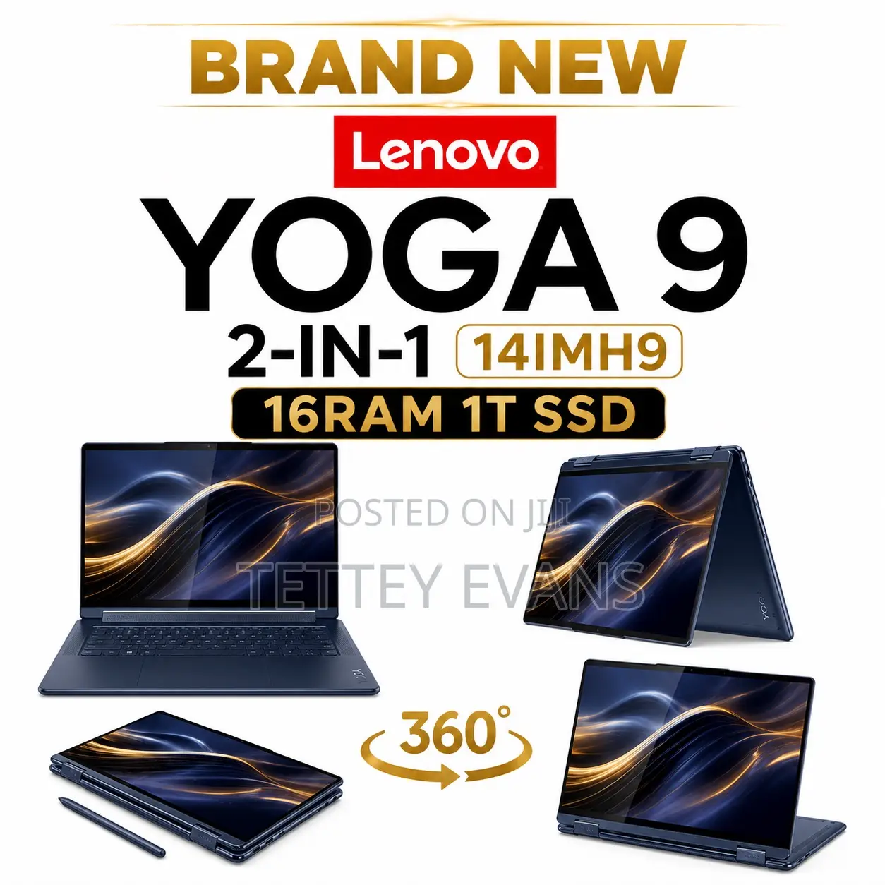 New Laptop Lenovo Yoga 9i 16GB Intel Core 7 SSD 1T