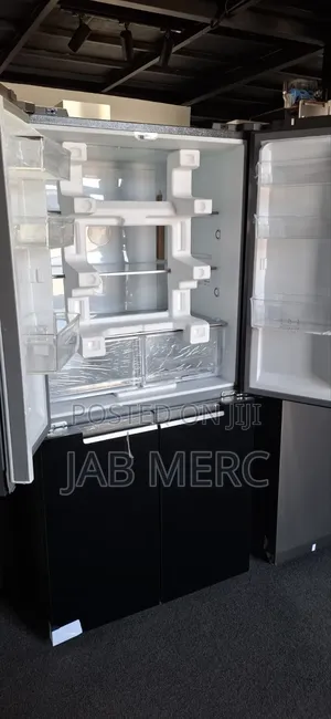 Discount Price French Door Fridge Glass Mirror Black Bottom Freezer
