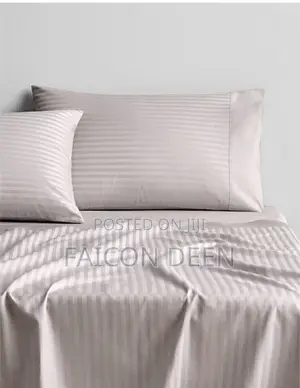 Pure Cotton Stripped 2 Bedsheets, 4 Pillow Cases Designed for Comfort