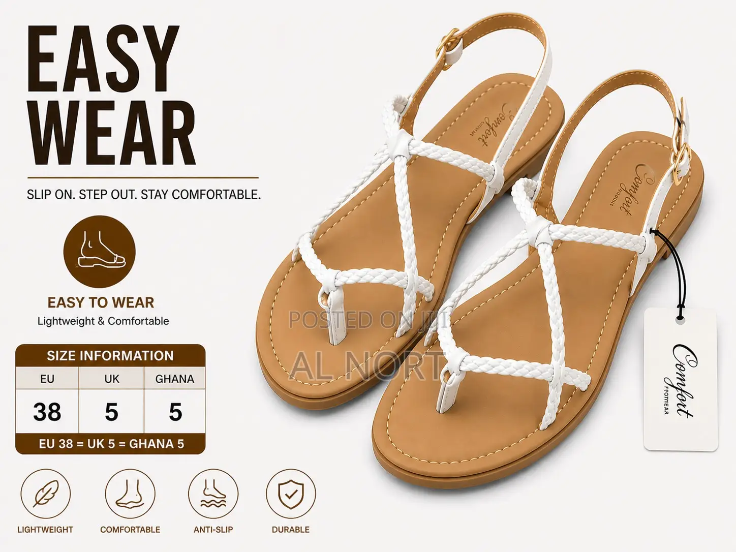 Summer Flat Sandals With Braided Straps