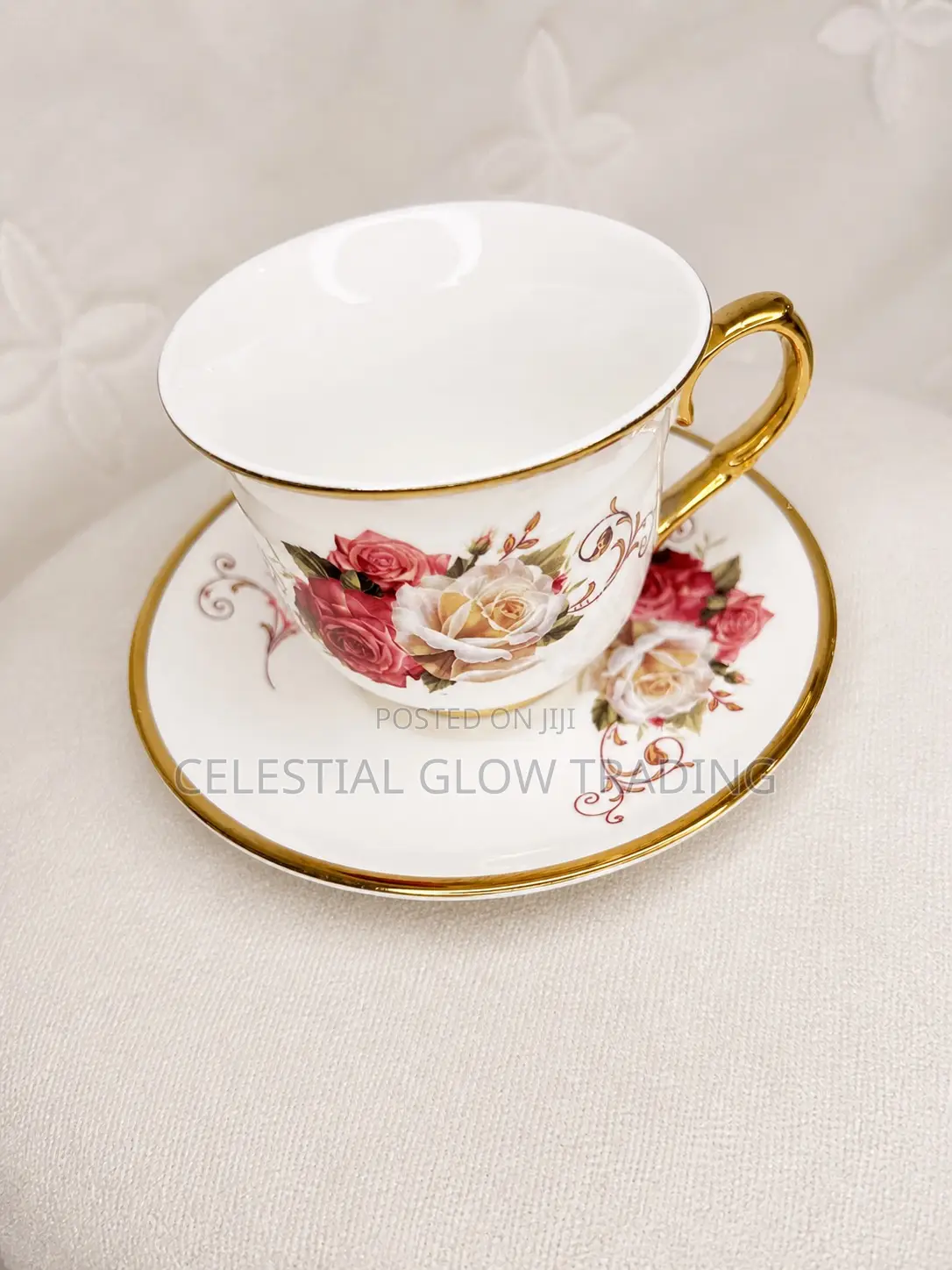 Royal Ceramic Tea Set With Gold Stand -Mother’S Day Promo 50% Off