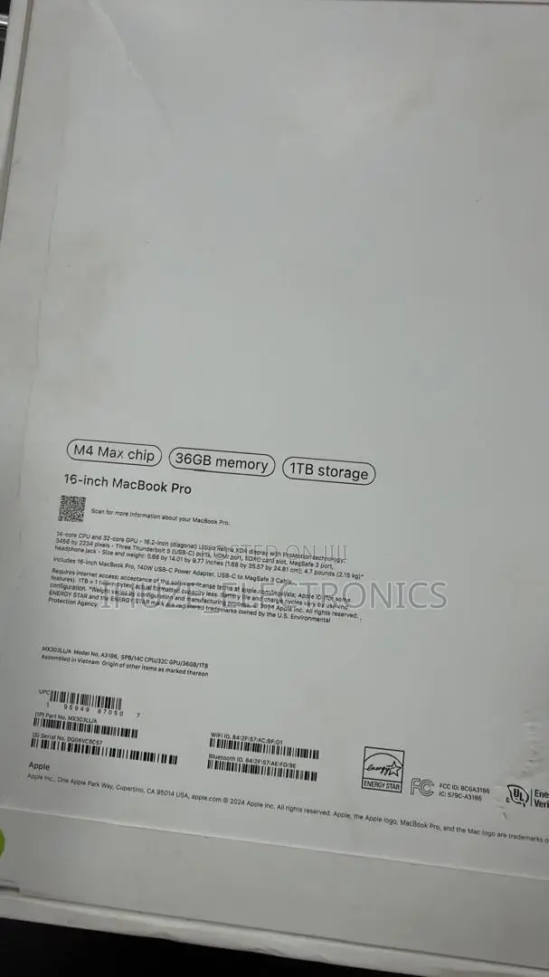 New Apple MacBook Pro 2024 M4 Max 16-inch 36GB Apple M4 Max SSD 1T