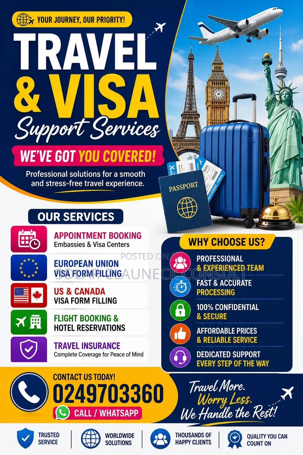Appointment, Form Filling and Visa Support