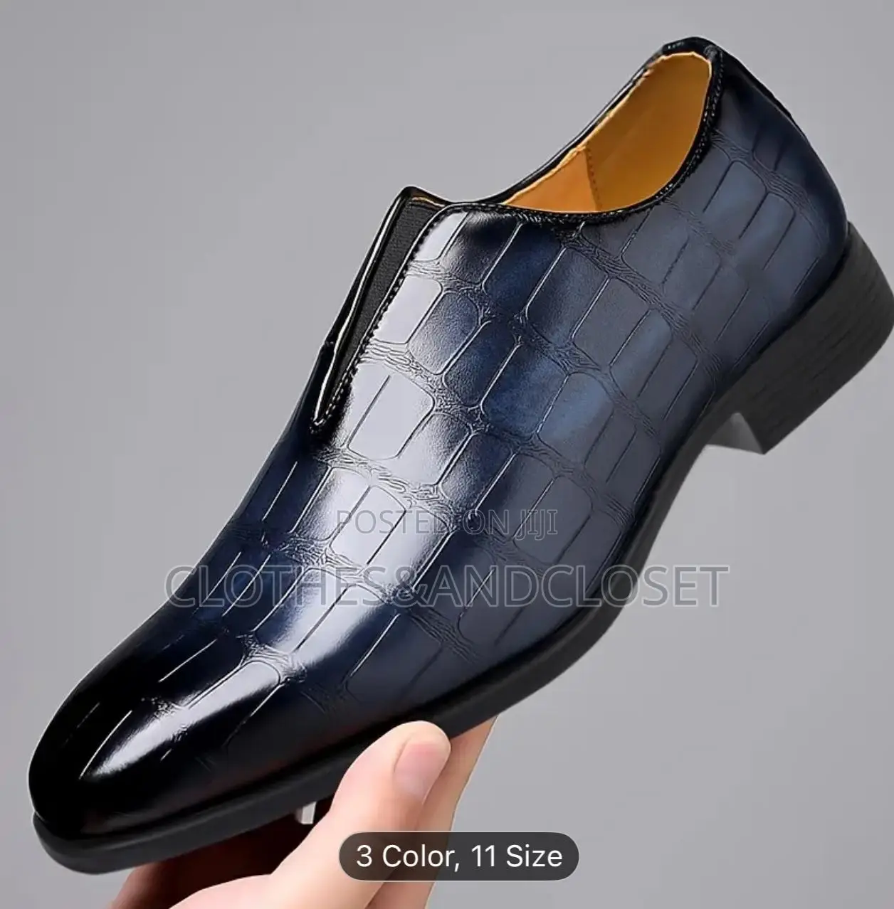 Navy Blue Slip-on Dress Shoes