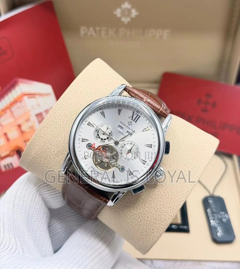 Patek Philippe Mechanic/Automatic Watch With Genuine Leather Straps