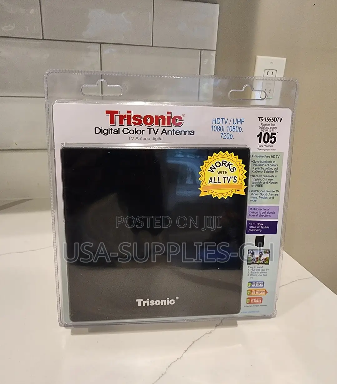 Trisonic Indoor Hdtv/Uhf Digital Tv Antenna From Usa