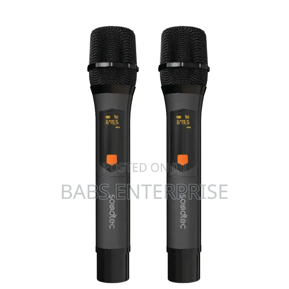 Porodo Soundtec Duo Mic Aluminum Rechargeable Wireless Microphone