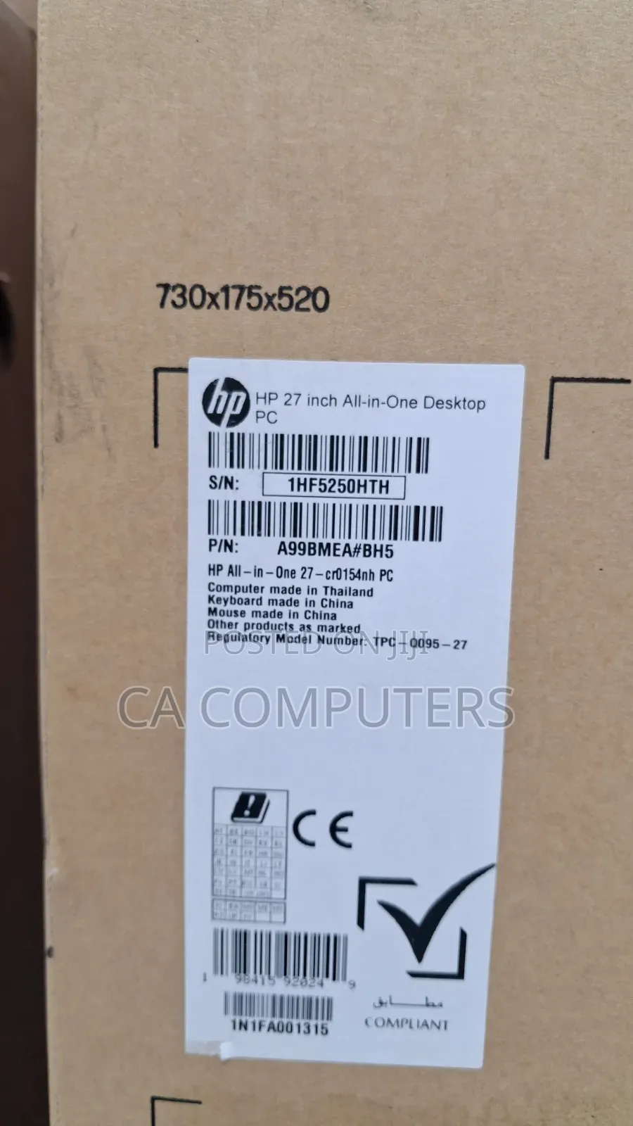 New Desktop Computer HP AiO 27 8GB Intel Core i7 SSD 512GB