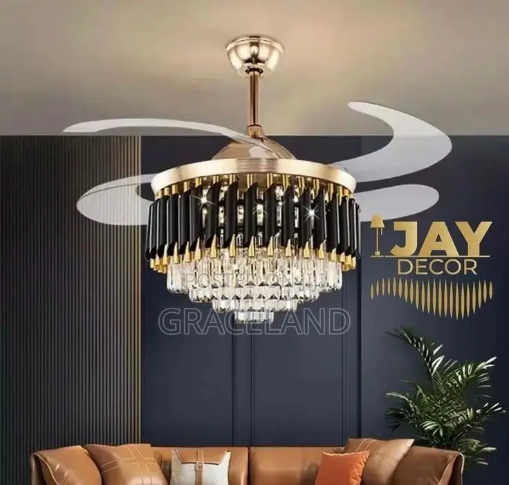 This Is Original Chandeliers Hanging Up-Ceiling Fan Available