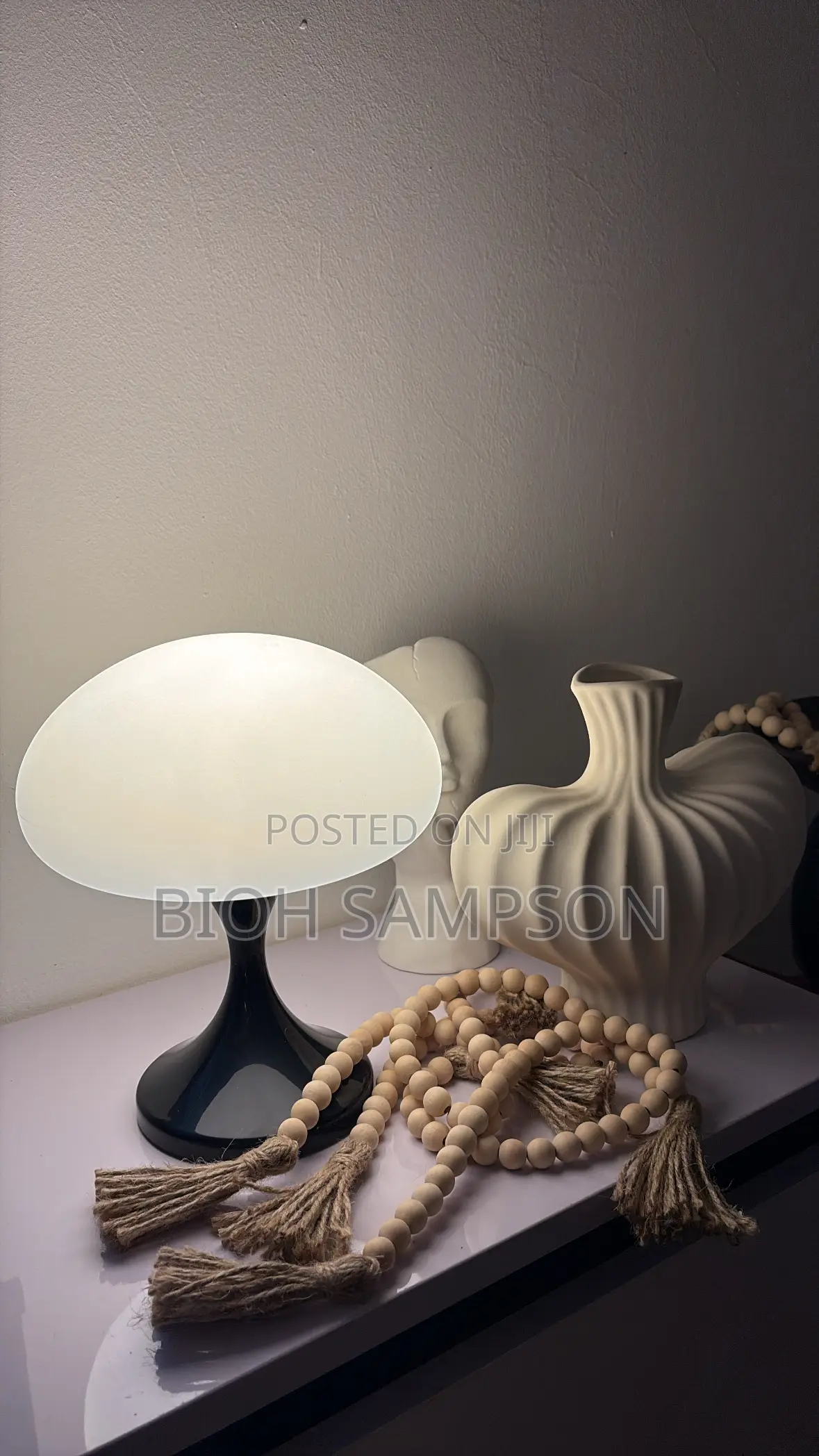 Pink Ceramic Mushroom Table Lamp