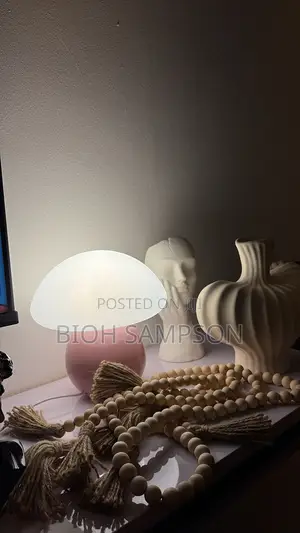 Pink Ceramic Mushroom Table Lamp