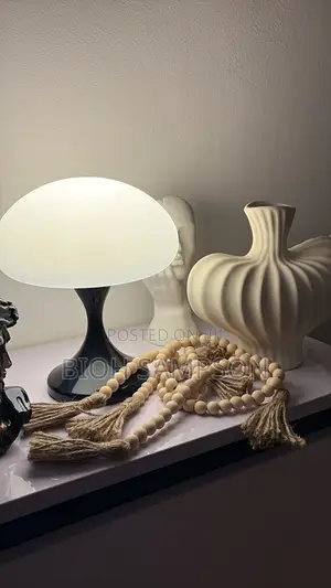 Pink Ceramic Mushroom Table Lamp