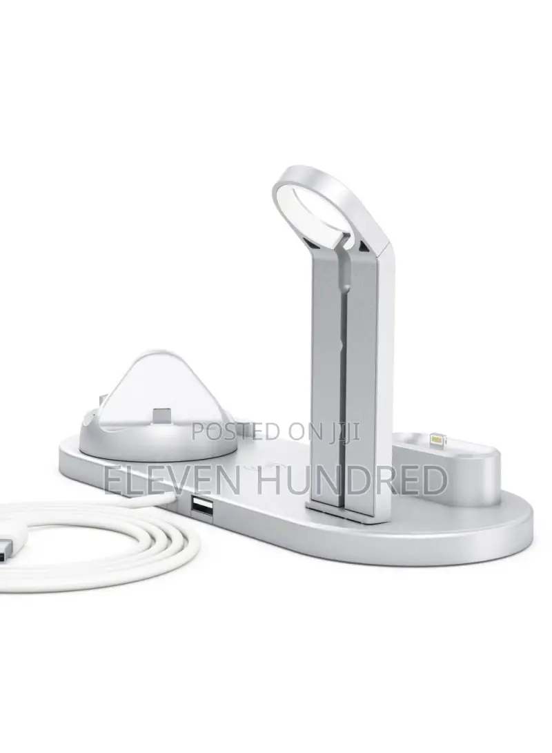 3-in-1 Rotatable Wireless Charging Dock (Silver)