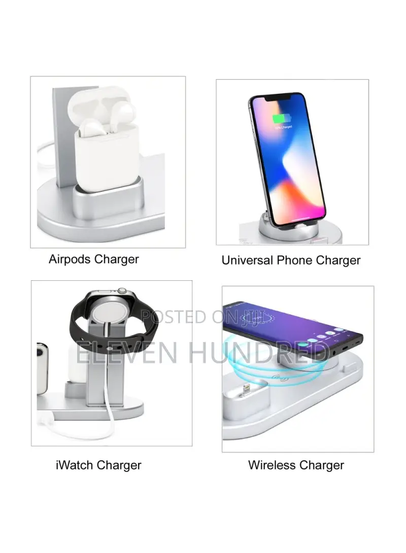 3-in-1 Rotatable Wireless Charging Dock (Silver)