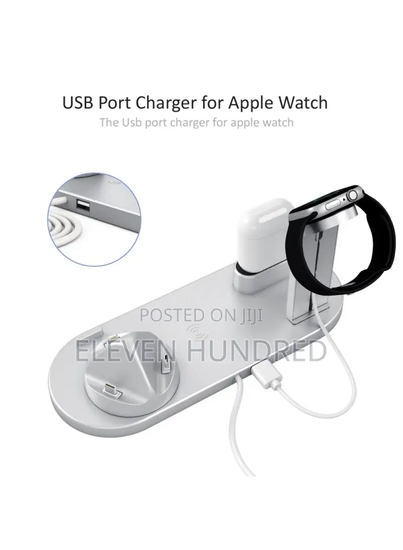 3-in-1 Rotatable Wireless Charging Dock (Silver)