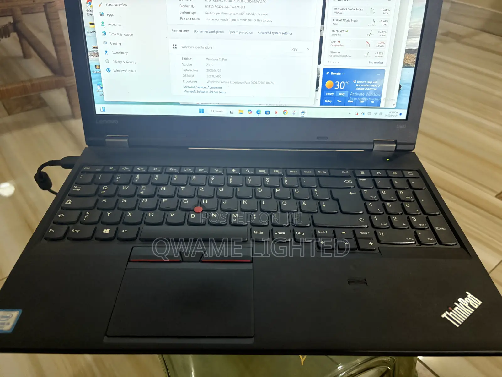Laptop Lenovo ThinkPad L570 32GB Intel Core i5 HDD 500GB