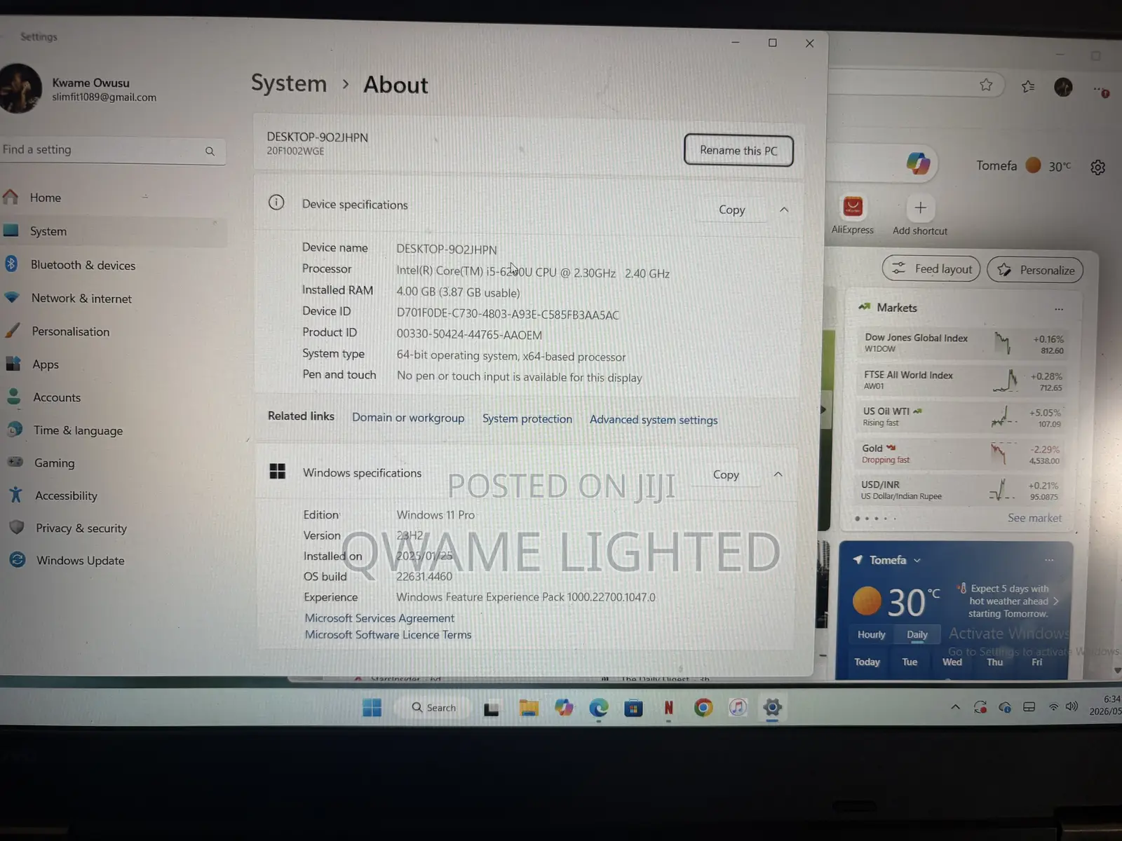 Laptop Lenovo ThinkPad L570 32GB Intel Core i5 HDD 500GB
