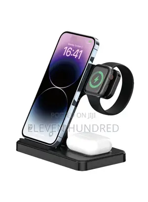 15w 3-in-1 Multifunction Folding Wireless Fast Charging (Black)
