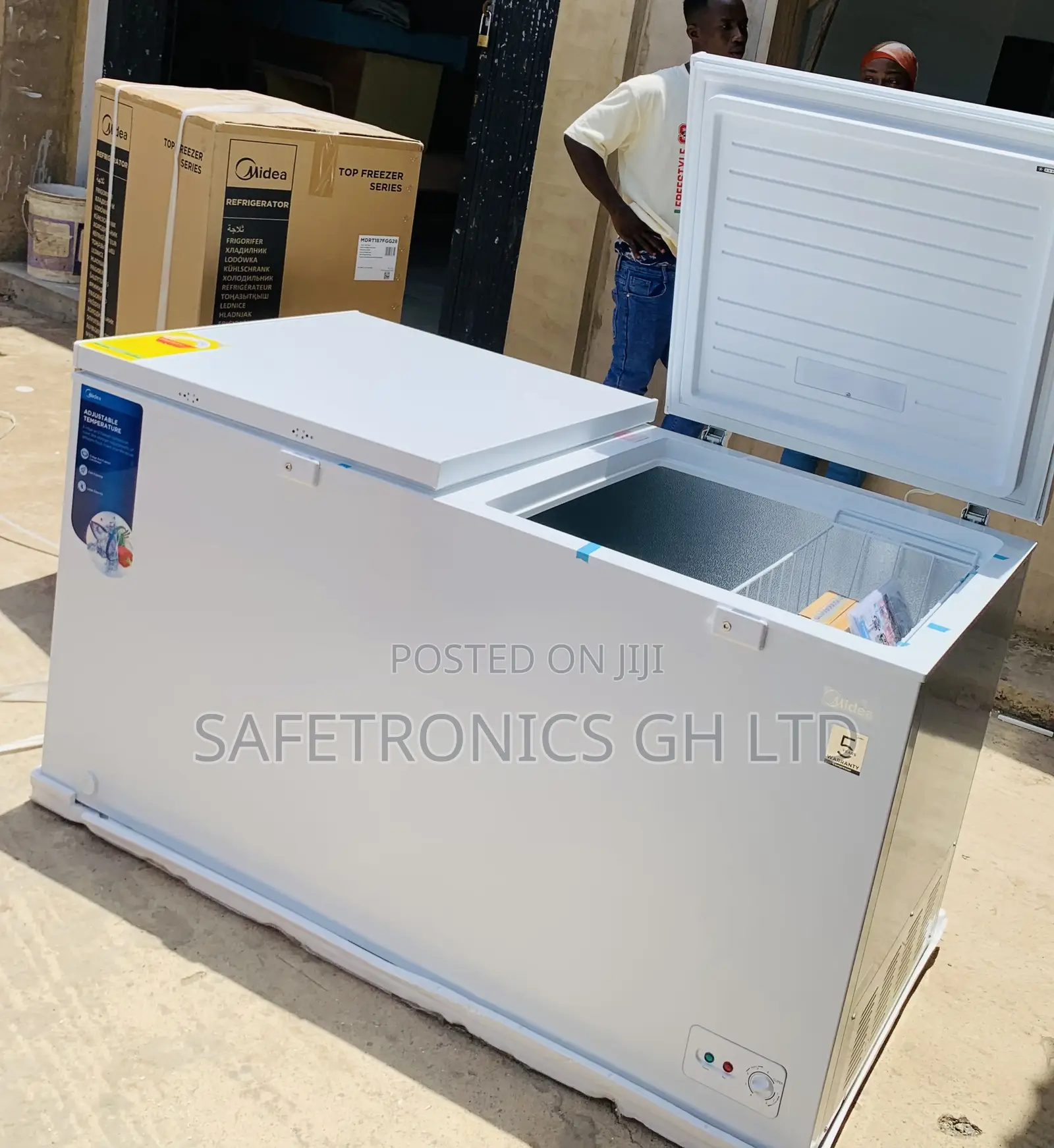 Elegant White Fast Midea 508l Double Door Chest Freezer