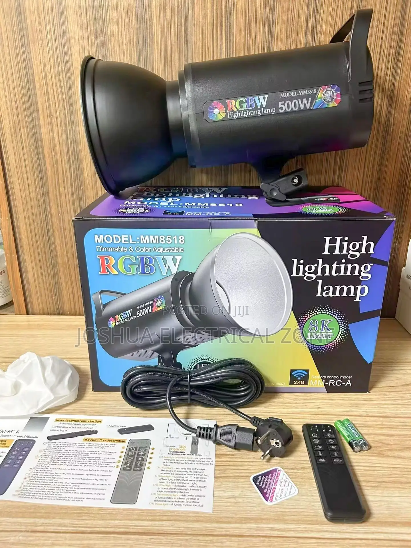 Rgb 500w Studio Light With Remote, Full Color Photography Video Light