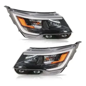 Headlight Led Chrome Housing for 2016-2019 Ford Explorer Pair