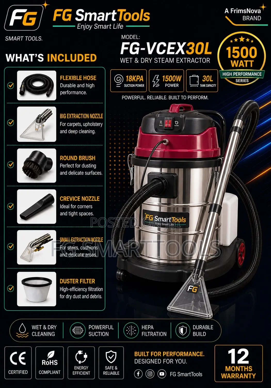 Sofa Carpet Wet Dry Vacuum Extractor