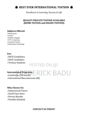 Home Tuition Services in Accra