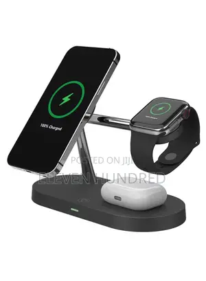 4 in 1 15w Max Magnetic Wireless Charger With Led Night Light (Black)