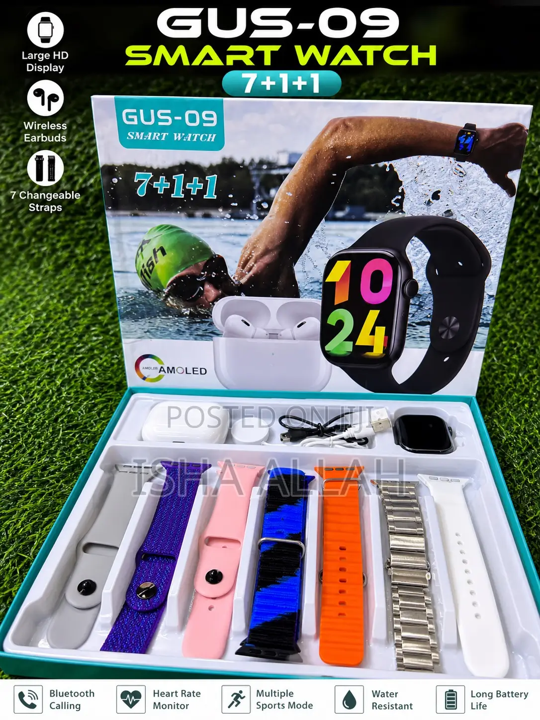 Gus-09 Luxury 9-in-1 Smart Watch Kit