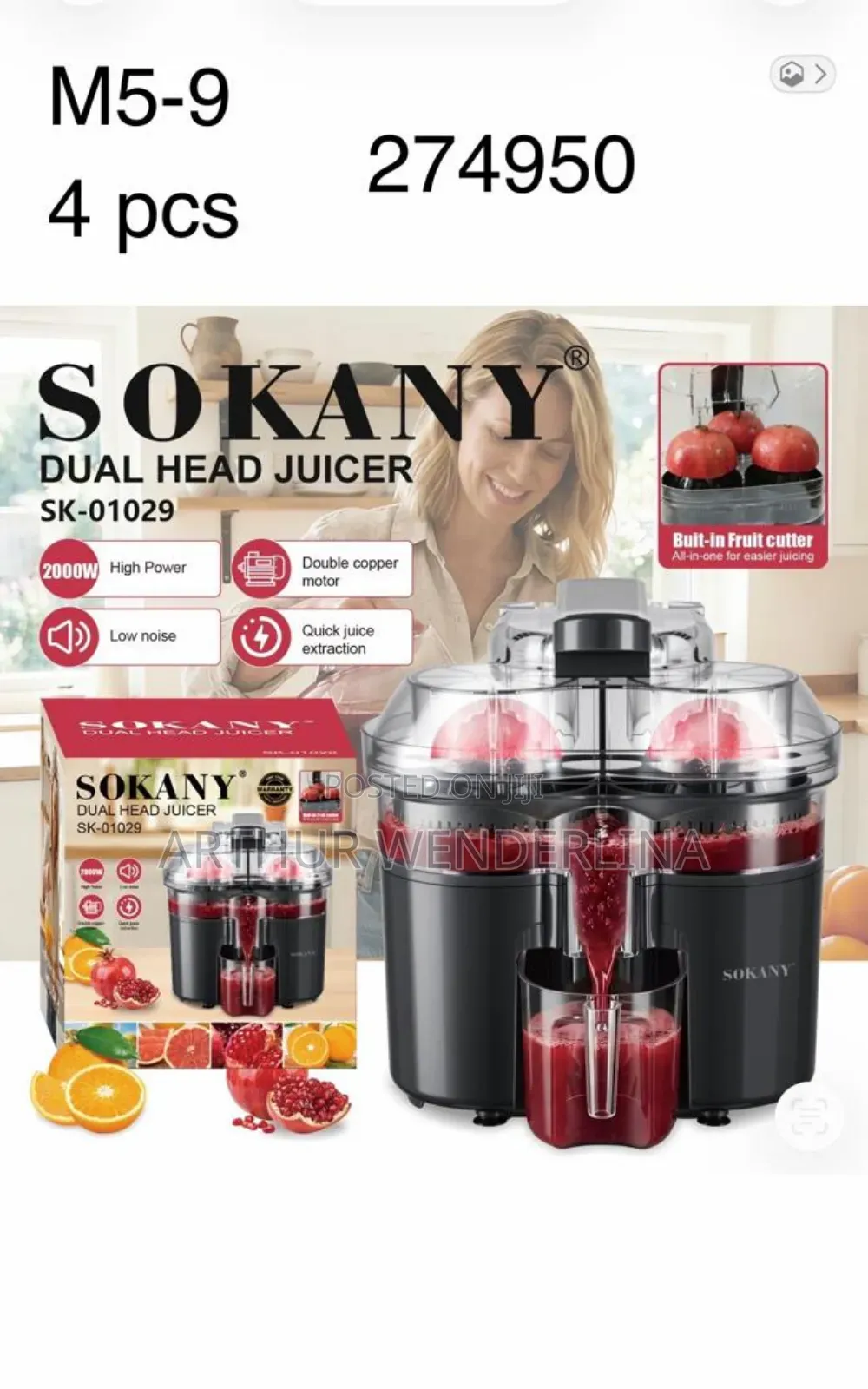 Sokany Dual Head Juicer