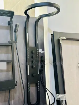 Black Rain Shower Panel Tower Set With Body Jets Complete System