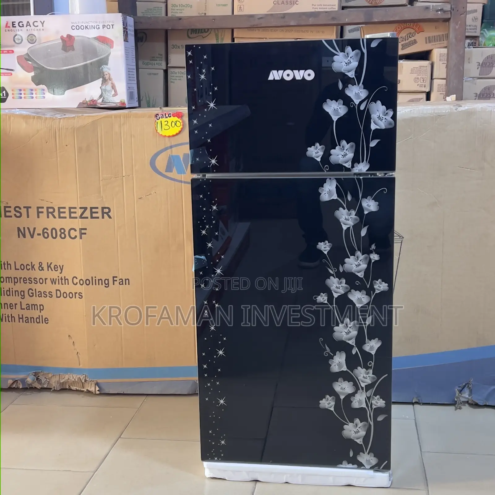 Novo 95l Double Door Fridge With Glass Finishing