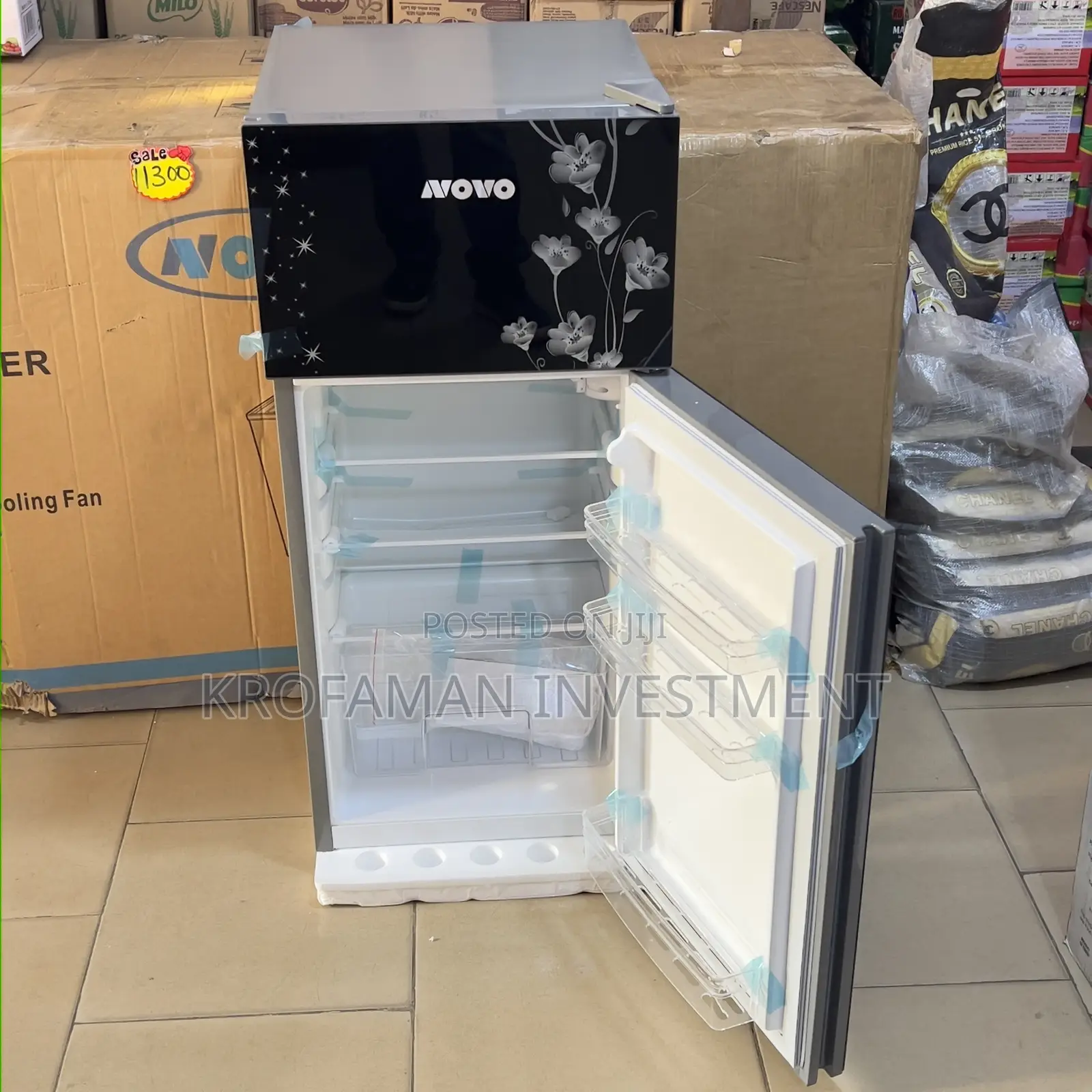 Novo 95l Double Door Fridge With Glass Finishing