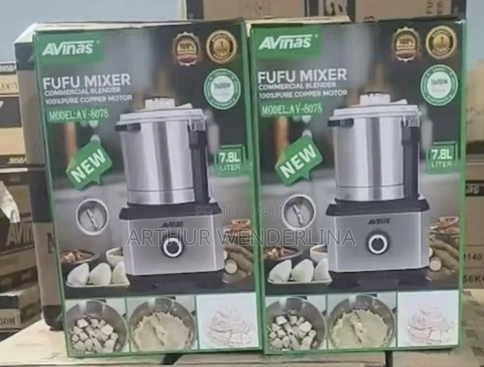 Avinas Heavy Duty Fufu Mixer 7.8l High Power Food Processor 3600w