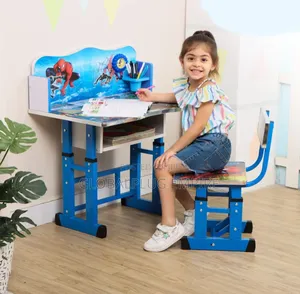 Adjustable Kid's Study Table Chair Set Blue