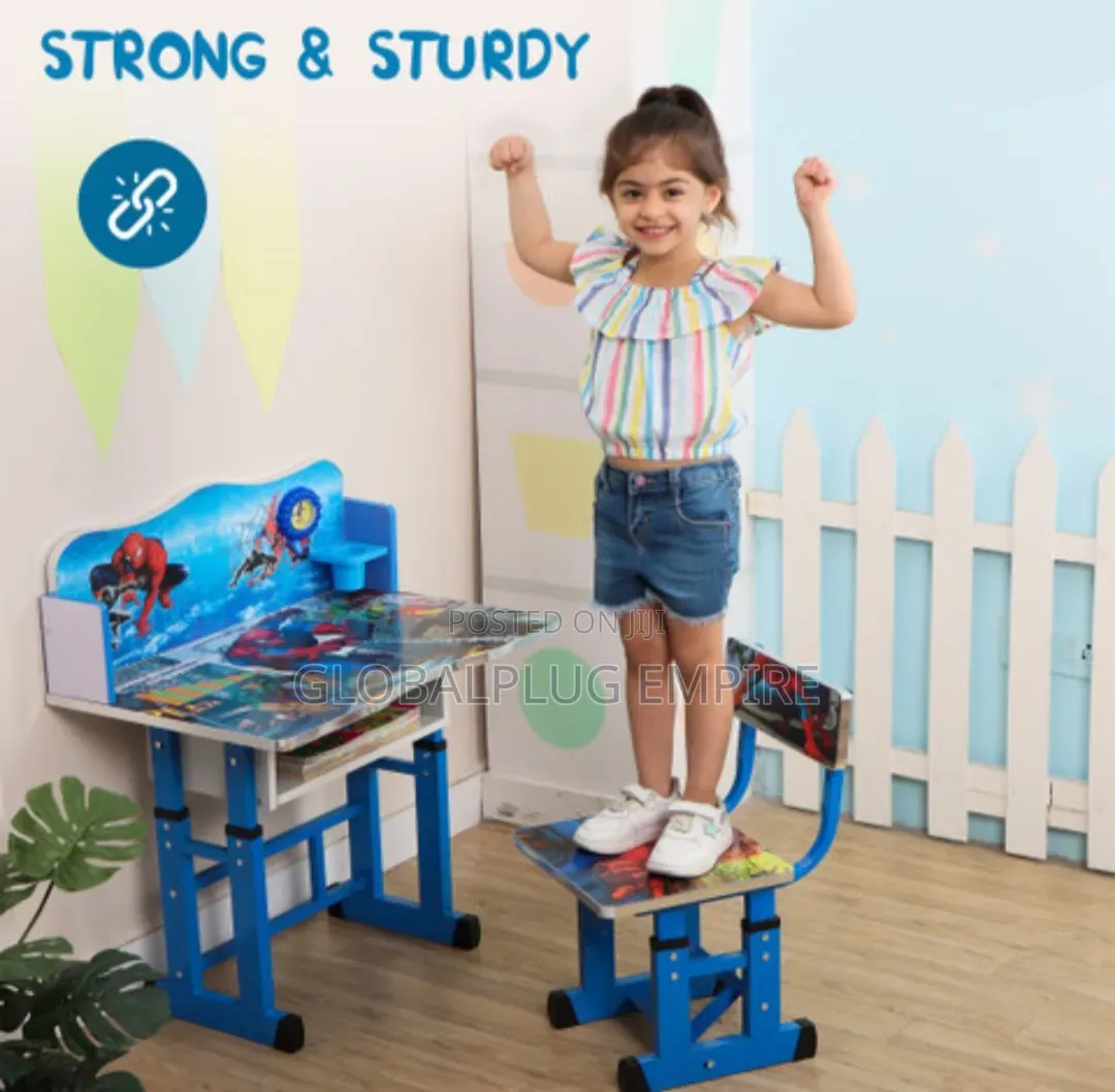Adjustable Kid's Study Table Chair Set Blue