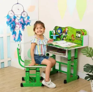 Kids Study Table And Chair Desk- Green