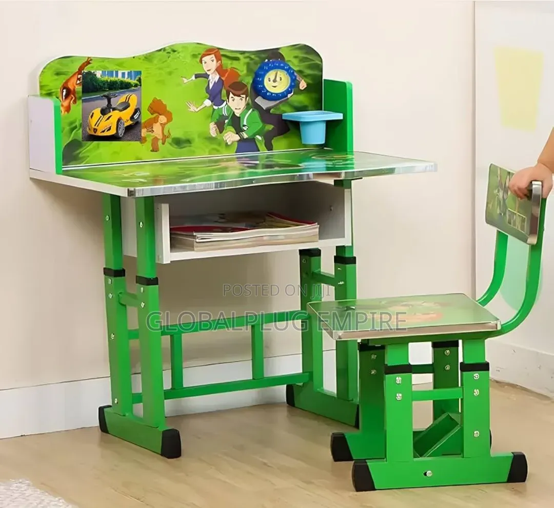 Kids Study Table And Chair Desk- Green